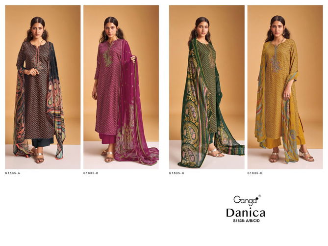 Danica 1835 By Ganga Designer Salwar Suits Catalog